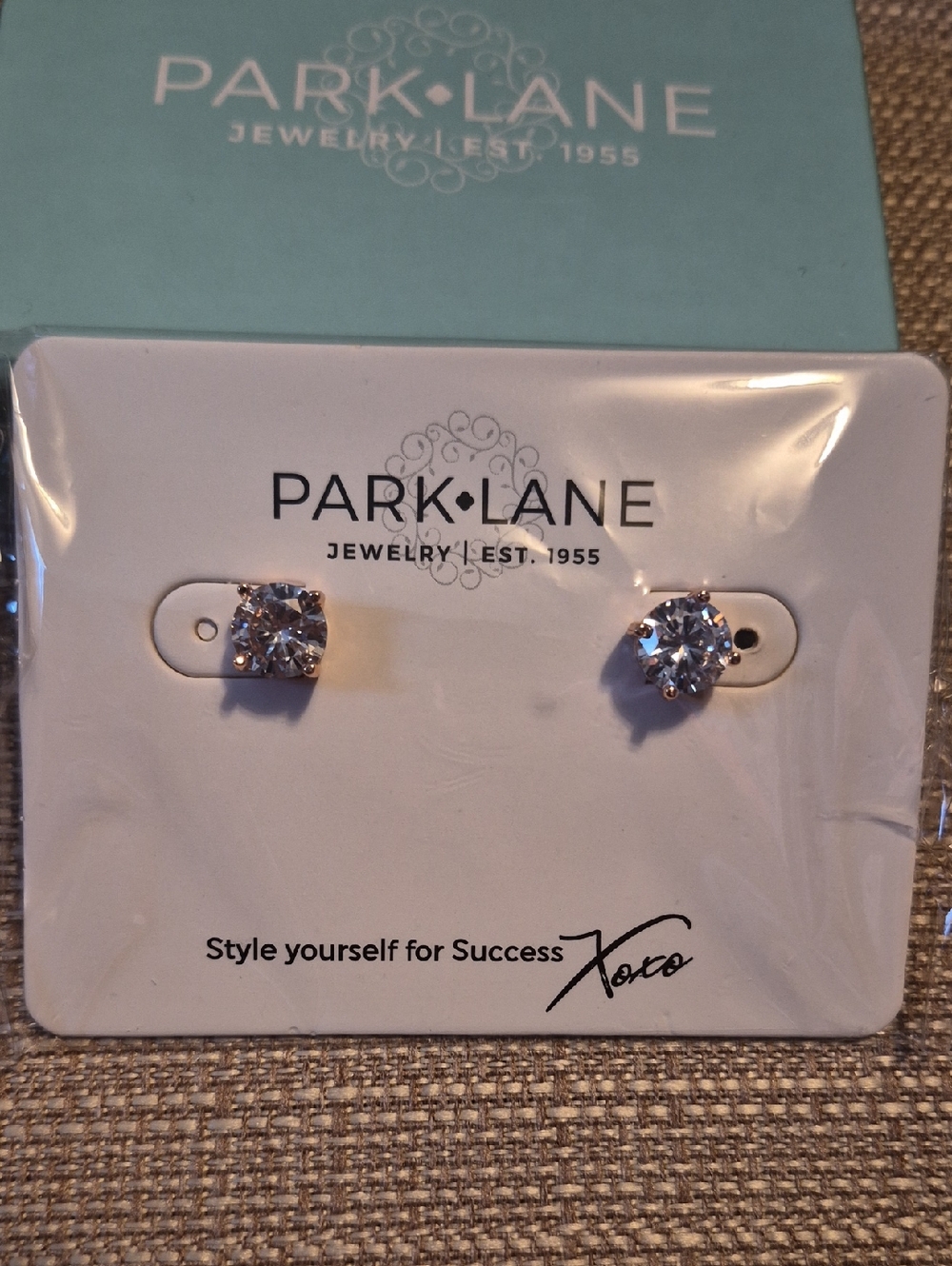 Park Lane Silver Clear Crystal Round Stud Earrings